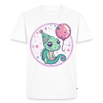 Caméléon Anniversaire Bébé - T-shirt Premium bio Homme - blanc - Devant - Nico (187cm)