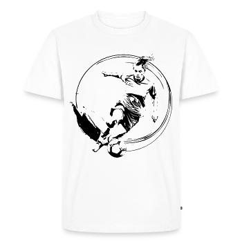 Footballeur Footballeur Femme - T-shirt Premium bio Homme - blanc - Devant - Nico (187cm)
