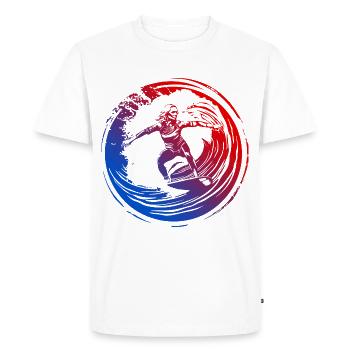 Silhouette de surfeur coloré - T-shirt Premium bio Homme - blanc - Devant - Nico (187cm)