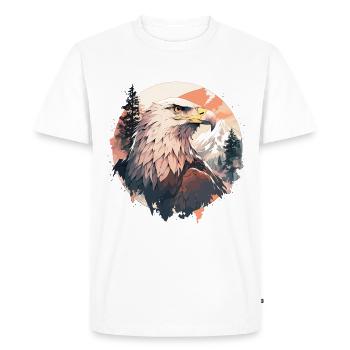 Eagle Head, Nature, Nature sauvage, Forêt, Arbres, Montagnes - T-shirt Premium bio Homme - blanc - Devant - Nico (187cm)
