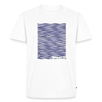 the sea is calling - la mer appelle - T-shirt Premium bio Homme - blanc - Devant - Nico (187cm)