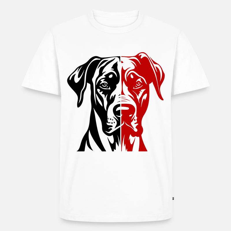 Great Dane Hund Kopf - Männer Premium Bio T-Shirt - Weiß