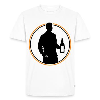 Drinker Silhouette Icon - Men's Premium Organic T-Shirt - white - Front - Nico (187cm)