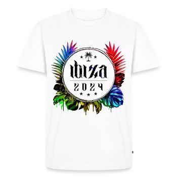 Ibiza 2024 Coloré - T-shirt Premium bio Homme - blanc - Devant - Nico (187cm)