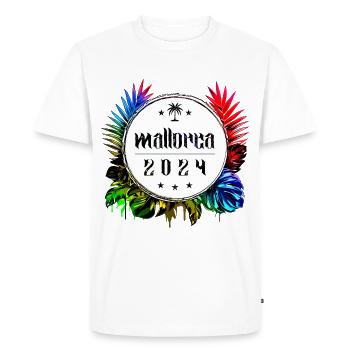Majorque 2024 Coloré - T-shirt Premium bio Homme - blanc - Devant - Nico (187cm)