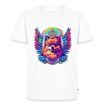 Pomeranian Dog Head Portrait Colorful - Men's Premium Organic T-Shirt - white - Front - Nico (187cm)