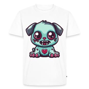 Chien Halloween Zombie Bébé - T-shirt Premium bio Homme - blanc - Devant - Nico (187cm)