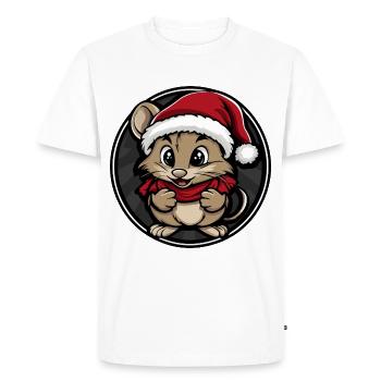 Mouse Christmas Animal - Men's Premium Organic T-Shirt - white - Front - Nico (187cm)