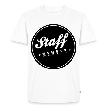 Staff Member - Men's Premium Organic T-Shirt - white - Front - Nico (187cm)