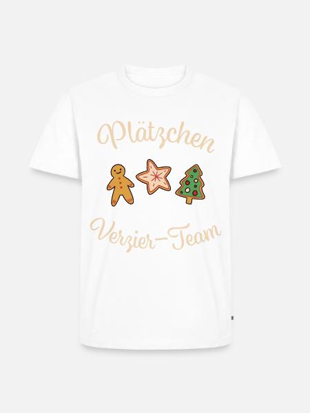 "PLÄTZCHEN - VERZIER - TEAM" Weihnachten Backen - Männer Premium Bio T-Shirt - Weiß