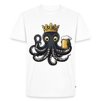 Octopus Bière Drôle - T-shirt Premium bio Homme - blanc - Devant - Nico (187cm)
