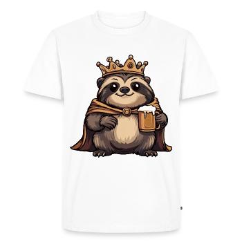 Bière paresseux drôle - T-shirt Premium bio Homme - blanc - Devant - Nico (187cm)