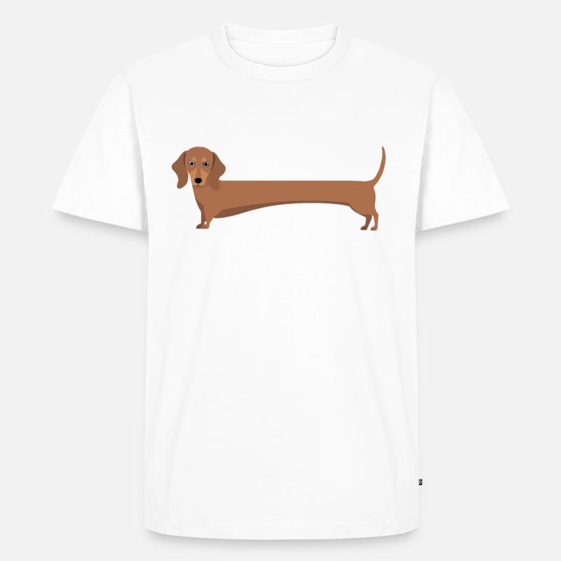 Dackel mit langem Körper - Männer Premium Bio T-Shirt - Weiß