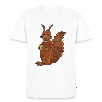 écureuil doux avec écrou de chêne avec contours - T-shirt Premium bio Homme - blanc - Devant - Nico (187cm)
