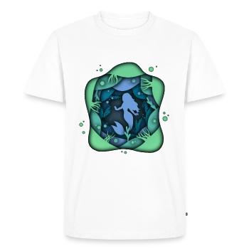 Mermaid Papercut 3D - T-shirt Premium bio Homme - blanc - Devant - Nico (187cm)