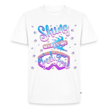 Le ski me rend libre – 1 - T-shirt Premium bio Homme - blanc - Devant - Nico (187cm)