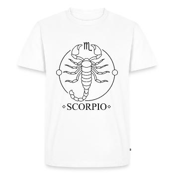 Signe du zodiaque du Scorpion Horoscope Ascendant Cadeau - T-shirt Premium bio Homme - blanc - Devant - Nico (187cm)