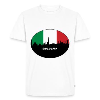 Bologne Italie Flag Skyline Souvenir de voyage - T-shirt Premium bio Homme - blanc - Devant - Nico (187cm)