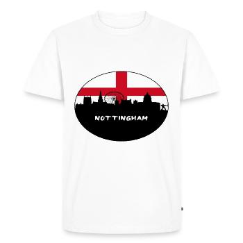 Nottingham Angleterre Flag Skyline Souvenir de voyage - T-shirt Premium bio Homme - blanc - Devant - Nico (187cm)