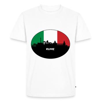 Rome Italie Flag Skyline Souvenir de voyage - T-shirt Premium bio Homme - blanc - Devant - Nico (187cm)