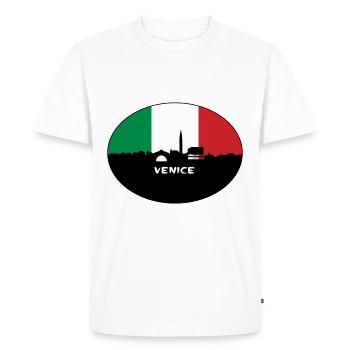 Venise Italie Flag Skyline Souvenir de voyage - T-shirt Premium bio Homme - blanc - Devant - Nico (187cm)