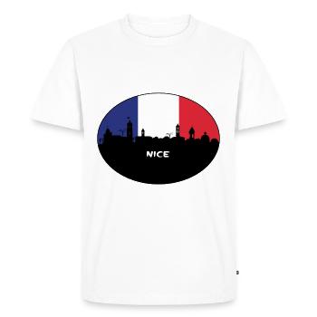 Nice France Flag Skyline Travel Souvenir - Men's Premium Organic T-Shirt - white - Front - Nico (187cm)