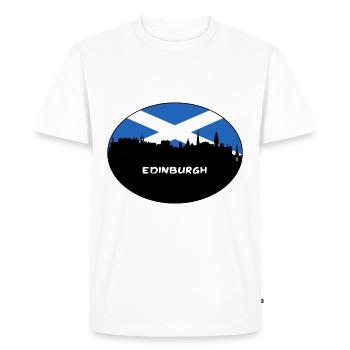 Edimbourg Écosse Flag Skyline Souvenir de voyage - T-shirt Premium bio Homme - blanc - Devant - Nico (187cm)