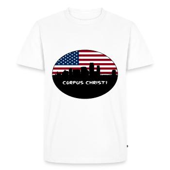 Corpus Christi Texas États-Unis Flag Skyline Travel Souve - T-shirt Premium bio Homme - blanc - Devant - Nico (187cm)
