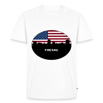 Fresno Californie USA Flag Skyline Souvenir de voyage - T-shirt Premium bio Homme - blanc - Devant - Nico (187cm)
