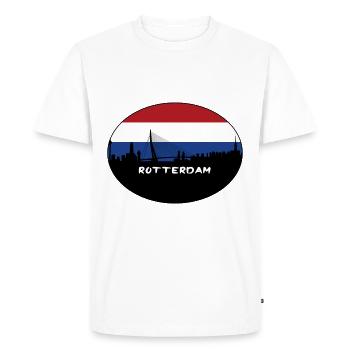 Rotterdam Pays-Bas Drapeau Skyline Silhouette Trav - T-shirt Premium bio Homme - blanc - Devant - Nico (187cm)