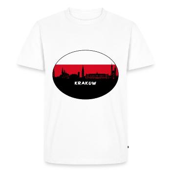 Cracovie Pologne Drapeau Skyline Silhouette Travel - T-shirt Premium bio Homme - blanc - Devant - Nico (187cm)