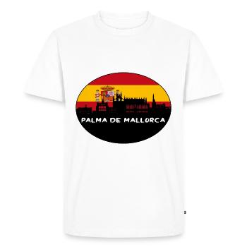 Palma De Mallorca Spain Flag Skyline Silhouette Tr - Men's Premium Organic T-Shirt - white - Front - Nico (187cm)