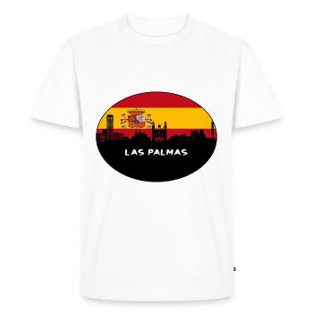 Las Palmas Espagne Drapeau Skyline Silhouette Travel - T-shirt Premium bio Homme - blanc - Devant - Nico (187cm)