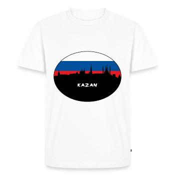 Kazan Russie Drapeau Skyline Silhouette Travel - T-shirt Premium bio Homme - blanc - Devant - Nico (187cm)