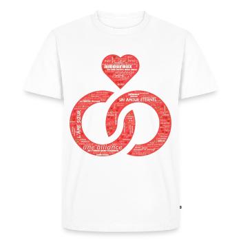 Valentine jour WordArt typography - T-shirt Premium bio Homme - blanc - Devant - Nico (187cm)