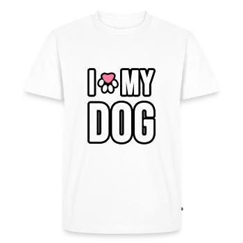 I love my Dog or Cat. I love my dog or m - Men's Premium Organic T-Shirt - white - Front - Nico (187cm)