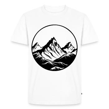 Berge Symbol Mountains - Men's Premium Organic T-Shirt - white - Front - Nico (187cm)