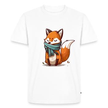 Fancy Fox - Men's Premium Organic T-Shirt - white - Front - Nico (187cm)