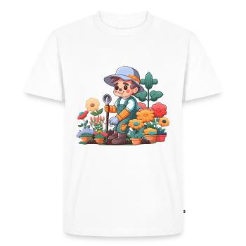 Pouces verts levés - T-shirt Premium bio Homme - blanc - Devant - Nico (187cm)