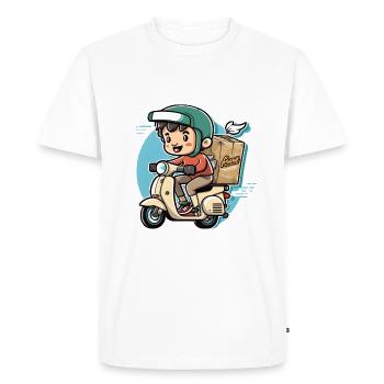Speedy Delivery - Men's Premium Organic T-Shirt - white - Front - Nico (187cm)
