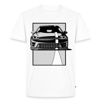 Ligne transparente noire automatique - T-shirt Premium bio Homme - blanc - Devant - Nico (187cm)