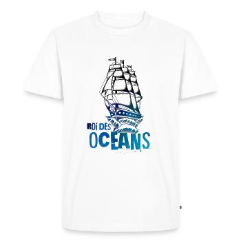 King of the old school art oceans - Men's Premium Organic T-Shirt - white - Front - Nico (187cm)
