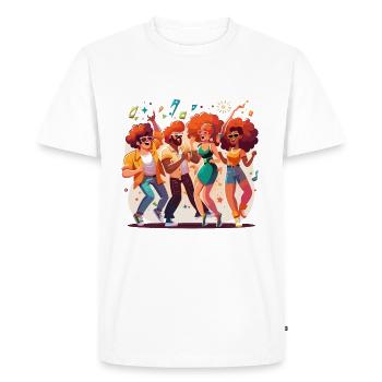 Soirée discothèque - T-shirt Premium bio Homme - blanc - Devant - Nico (187cm)