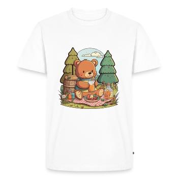 Pique-avec un ours - T-shirt Premium bio Homme - blanc - Devant - Nico (187cm)