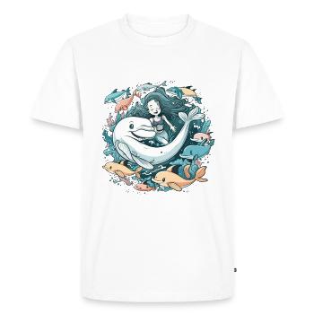 Aventure Sirène - T-shirt Premium bio Homme - blanc - Devant - Nico (187cm)