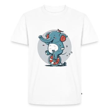 Éléphant monocycle - T-shirt Premium bio Homme - blanc - Devant - Nico (187cm)