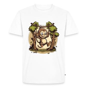 Singe oscillant - T-shirt Premium bio Homme - blanc - Devant - Nico (187cm)