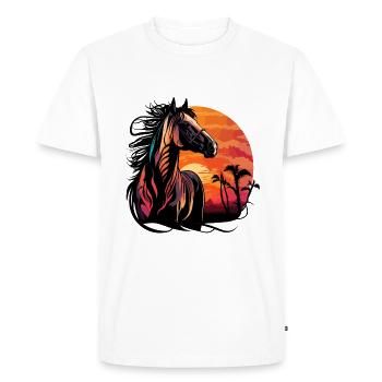 Sunset Stallion - Men's Premium Organic T-Shirt - white - Front - Nico (187cm)