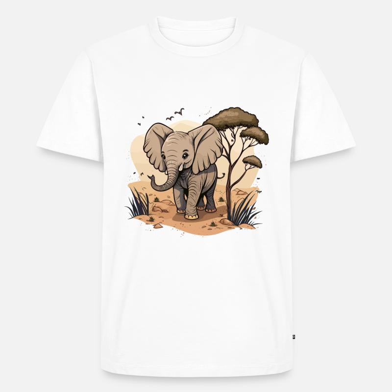Riese der Savanne - Männer Premium Bio T-Shirt - Weiß