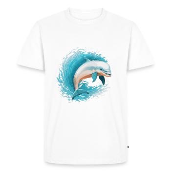 Dolphins playful jump - Men's Premium Organic T-Shirt - white - Front - Nico (187cm)